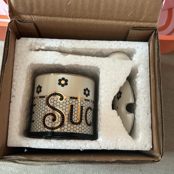 NWT Anthropologie bistro tile sugar pot. New in box, never used. - Picture 5 of 6